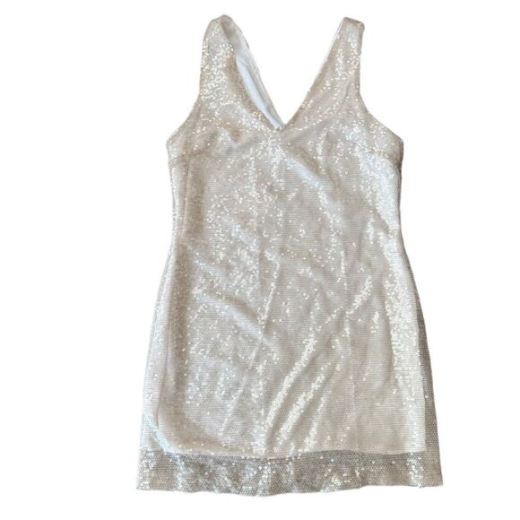 A New Day Dress Mini A-Line Sequins Cream Champagne NWT Small - Picture 3 of 7